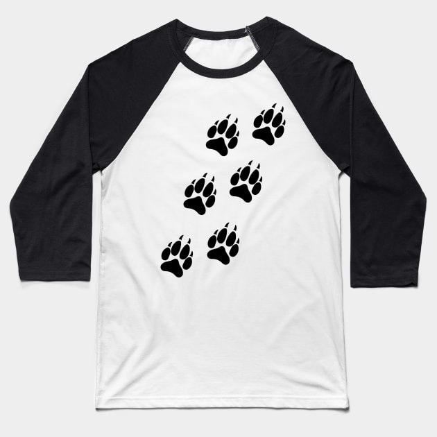 Wolf Paw Track Baseball T-Shirt by sweetsixty